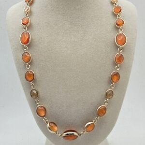 ​Jones New York Amber Glow Gold-Tone Resin Cabochon Necklace - 19"